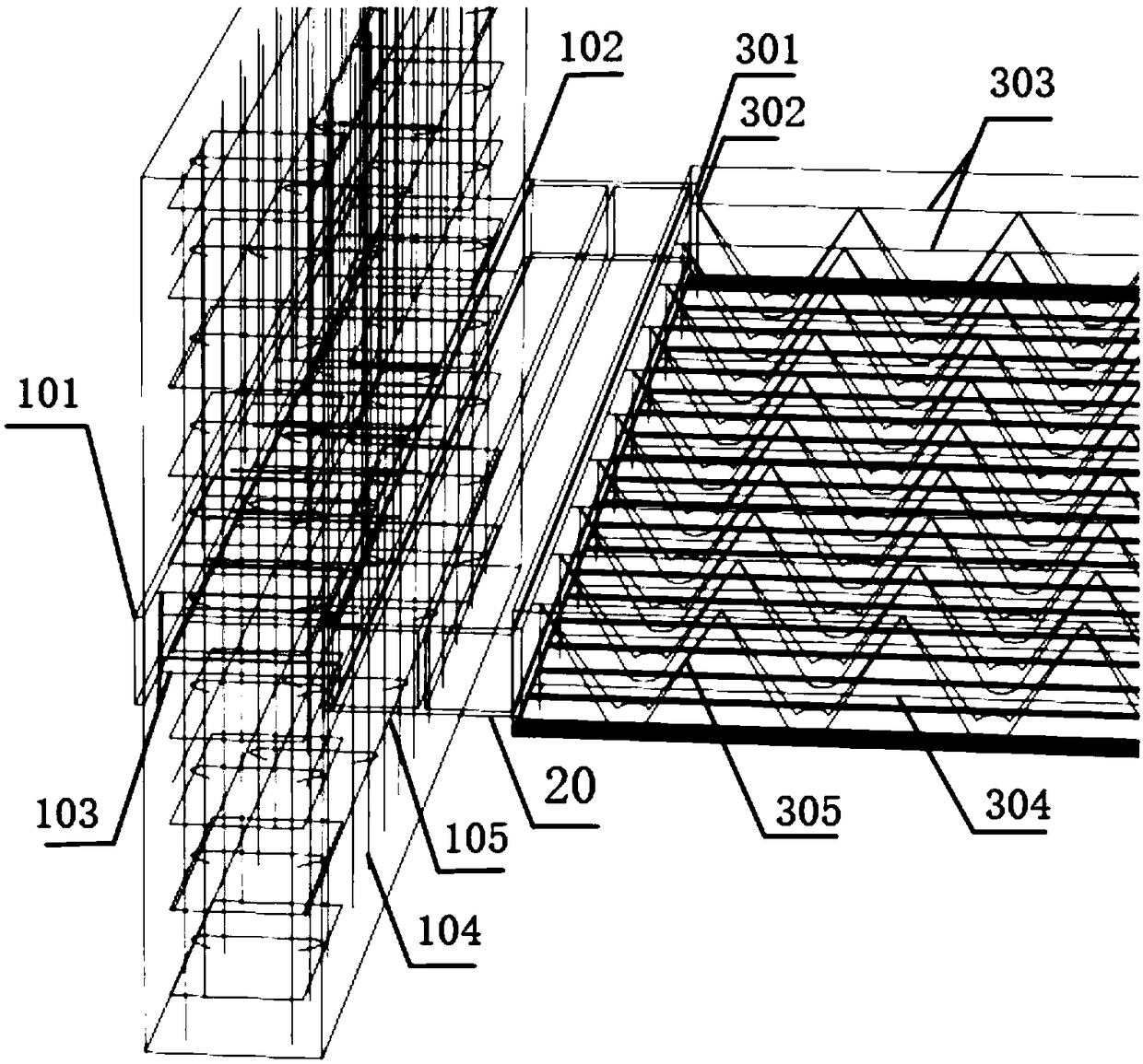 Rigid connection node of fabricated concrete shear wall and floor support plate and construction method