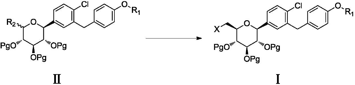 6-halogenated glucose C-glycoside as well as preparation method and application thereof