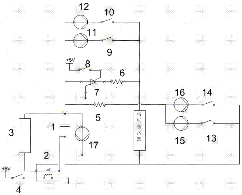 Multifunctional electrical characteristic testing device and testing method for high-voltage circuit breaker