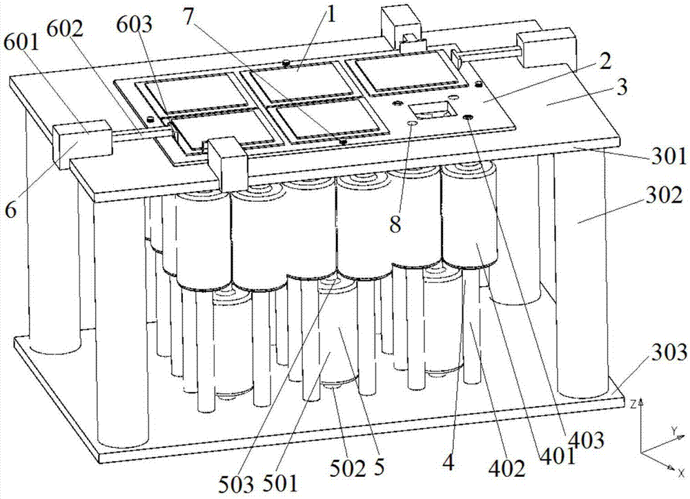 Infrared large-area-array multi-module automatic splicing mechanism