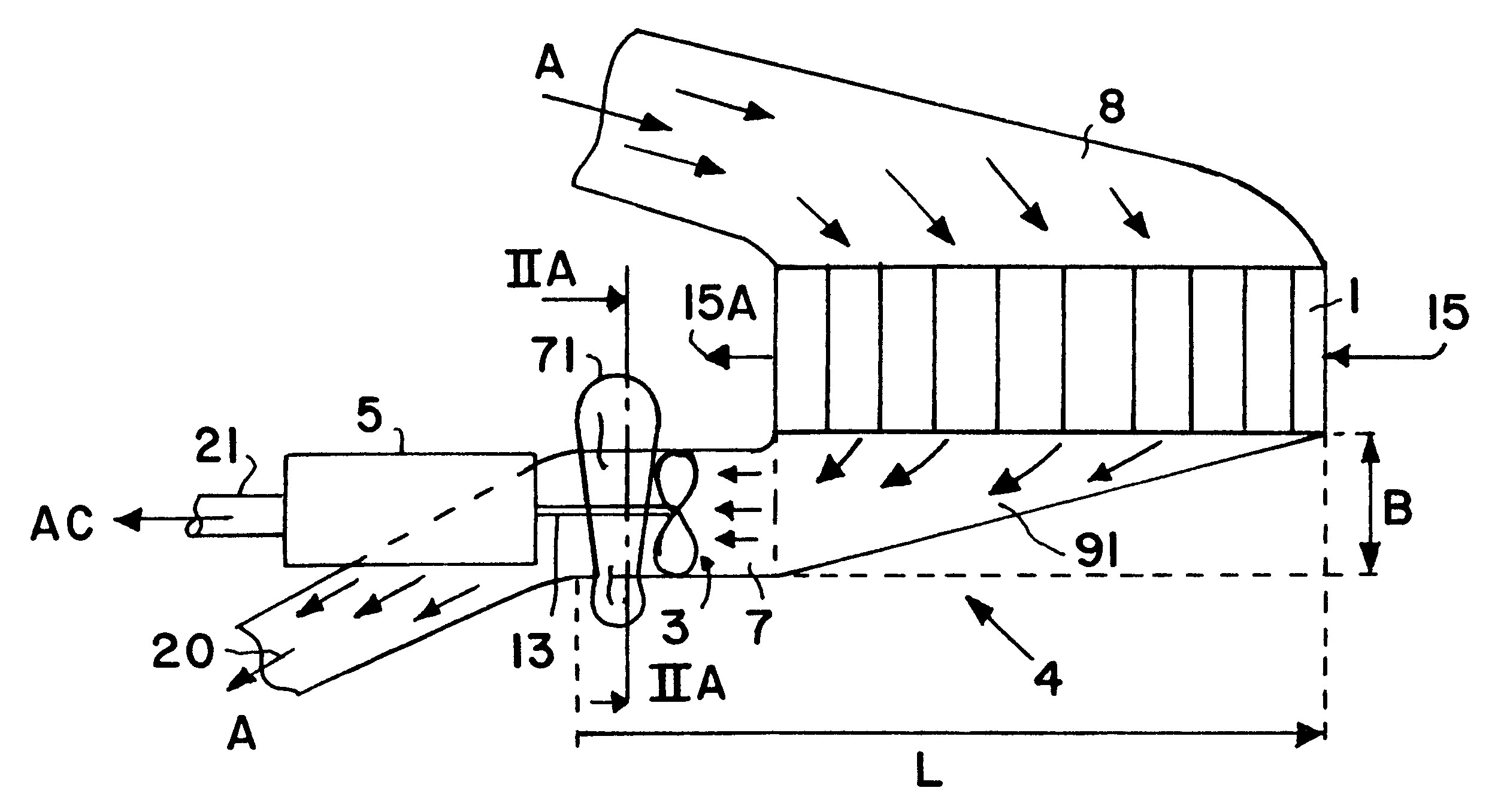 Cooling air arrangement for a heat exchanger of an aircraft air conditioning unit