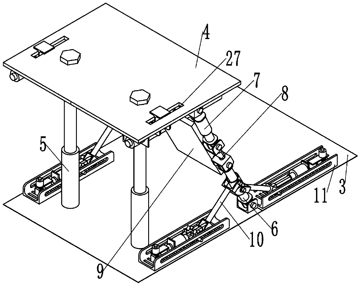 Installation and control method of main and auxiliary machine separation movable radar communication extension set detection device