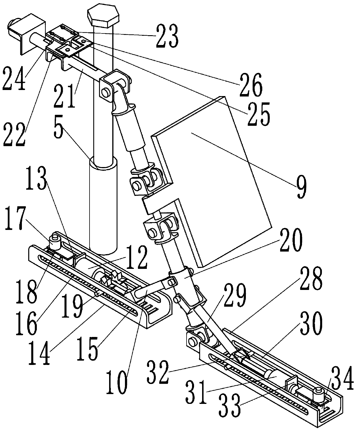 Installation and control method of main and auxiliary machine separation movable radar communication extension set detection device