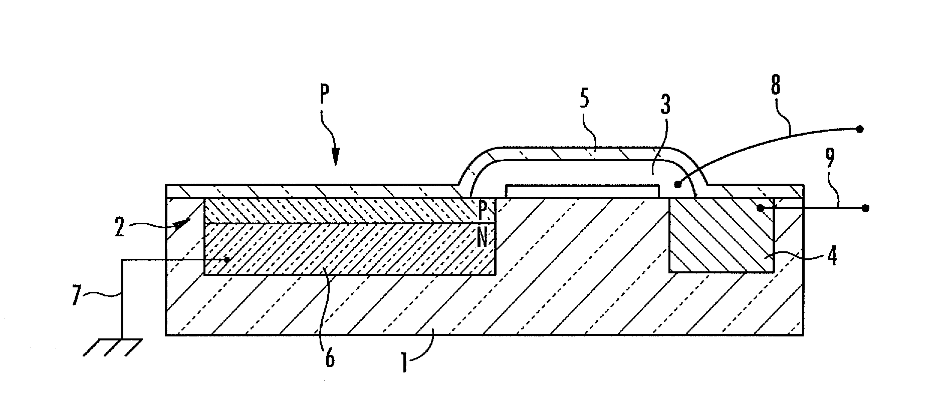 Device and method for measuring light energy received by at least one photosite