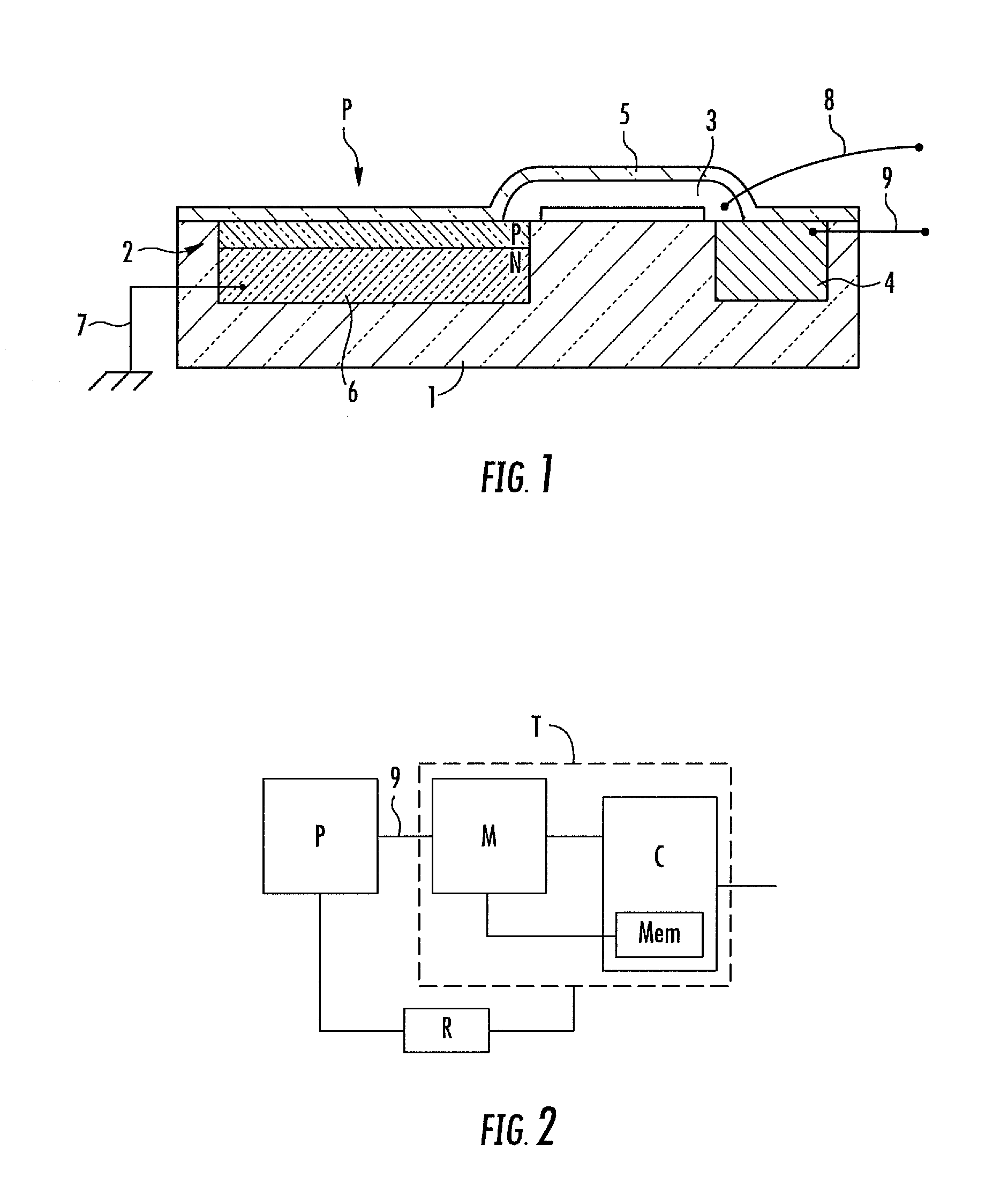 Device and method for measuring light energy received by at least one photosite