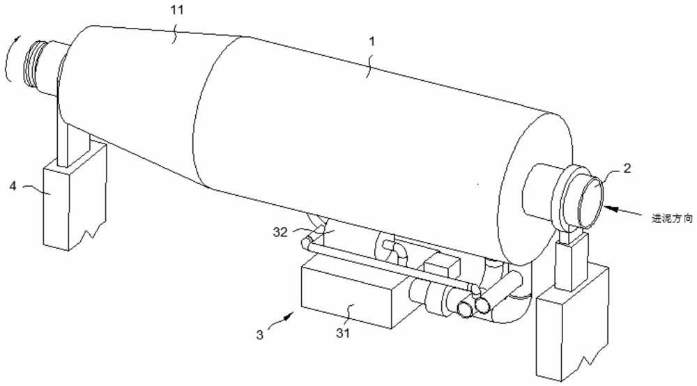 A centrifugal separation device for river sludge treatment process