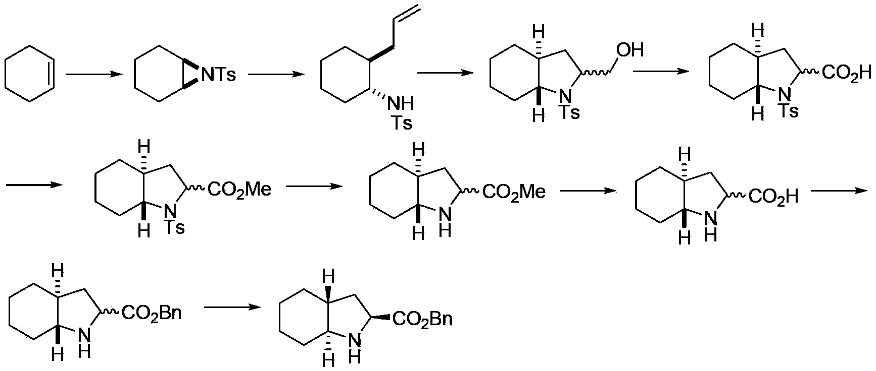 Trandolapril intermediate preparation method