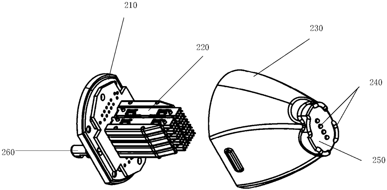 Plasma therapeutic handle component and plasma therapeutic device