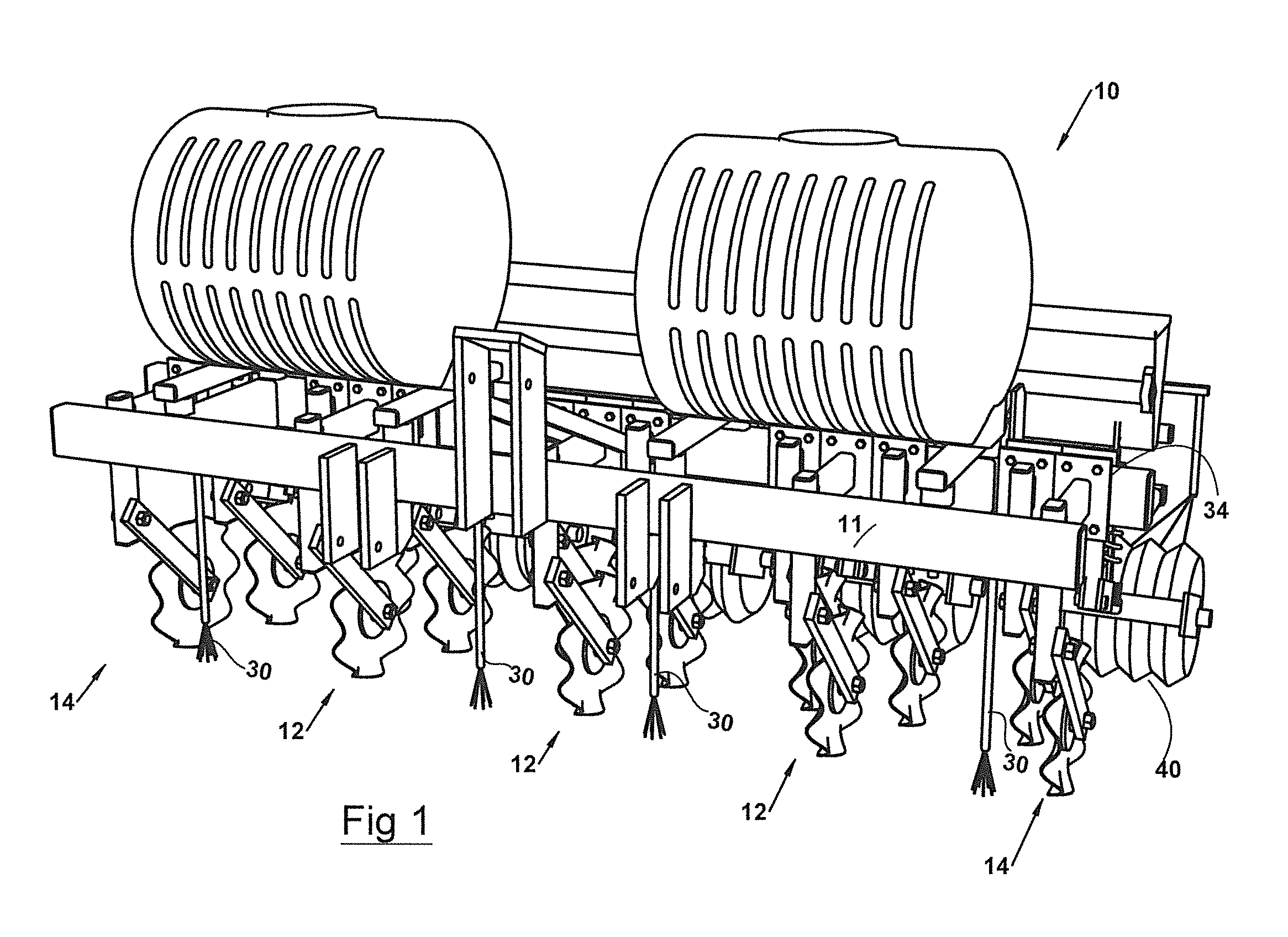 Apparatus and method for no-till inter-row simultaneous application of herbicide and fertilizer, soil preparation, and seeding of a cover crop in a standing crop