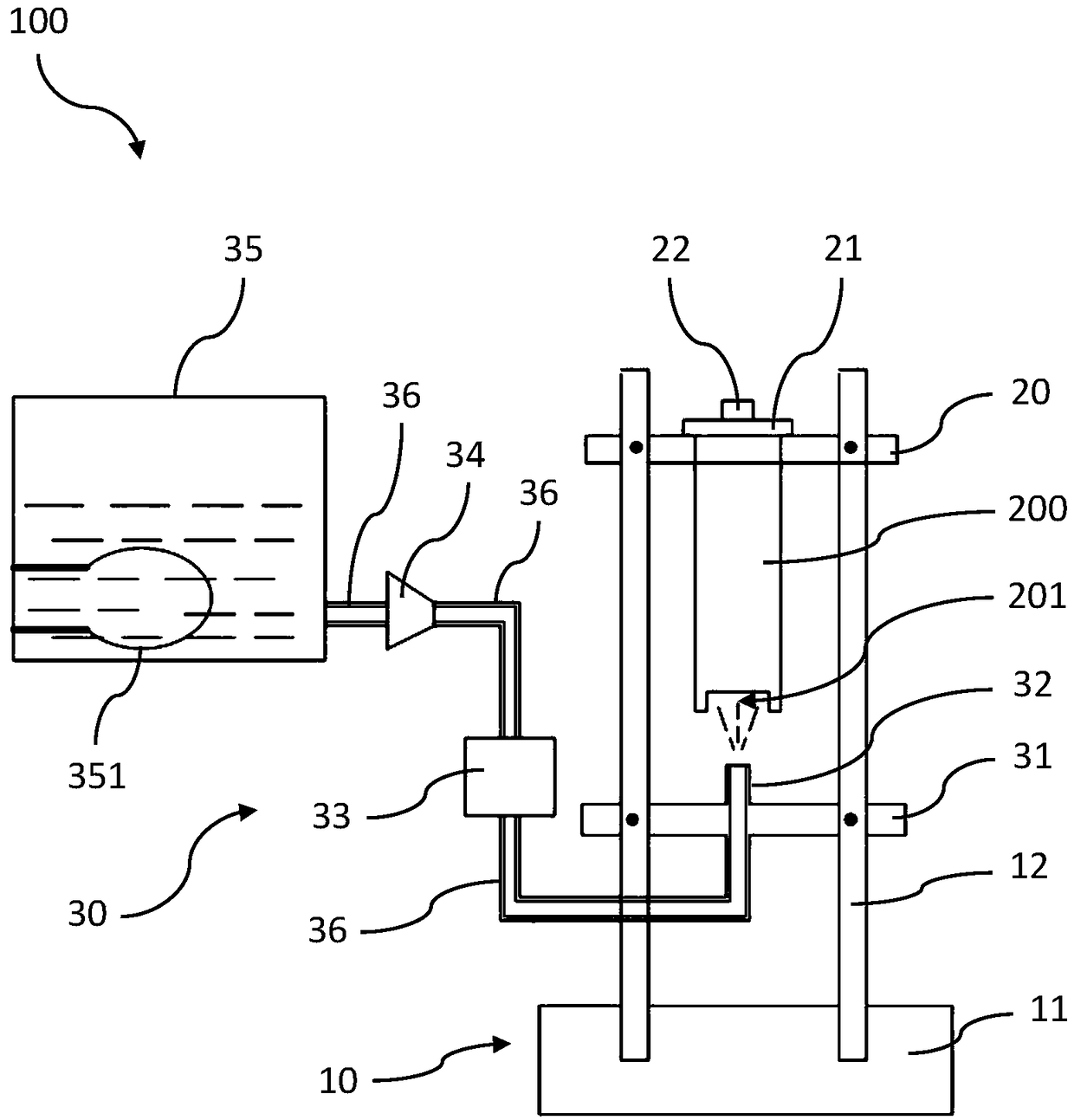 End surface quenching test device of hardenability of aluminum alloy, and method thereof