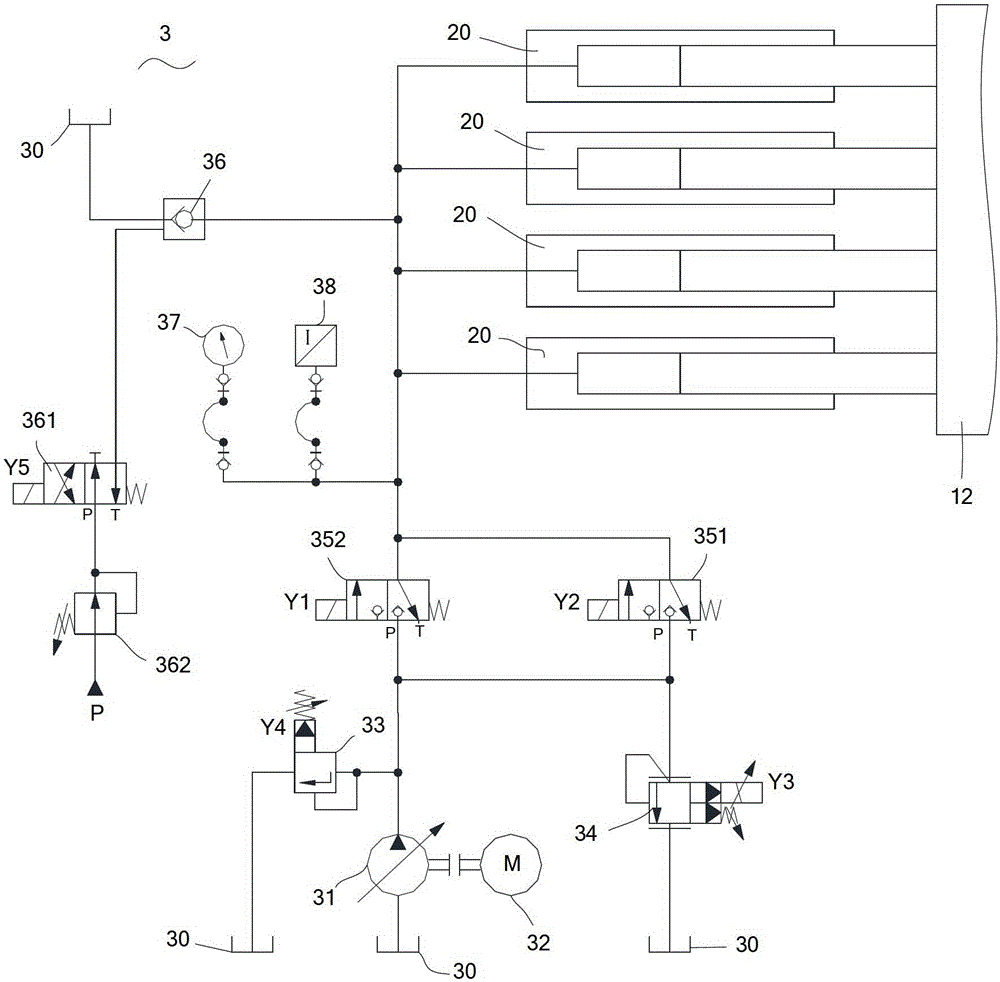 A hydraulic control system and hydraulic test steel pipe machine oil-water balance system