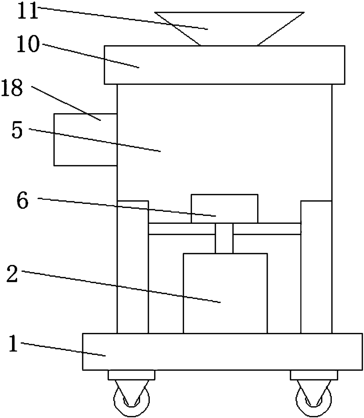 Waste processing device for poultry breeding