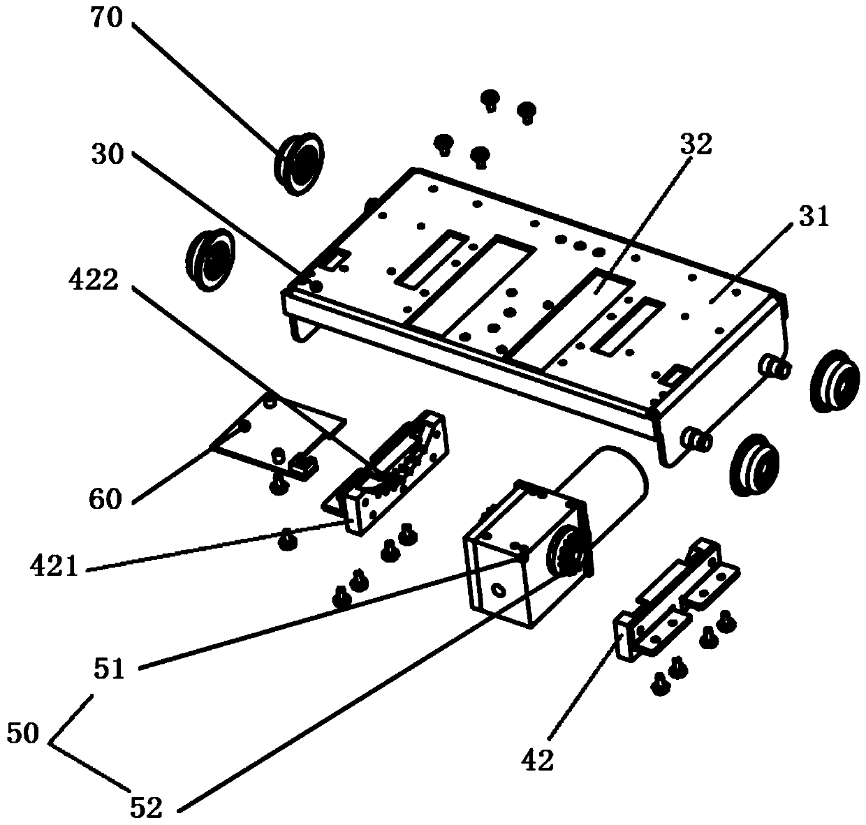 Massage device moving device and massage device