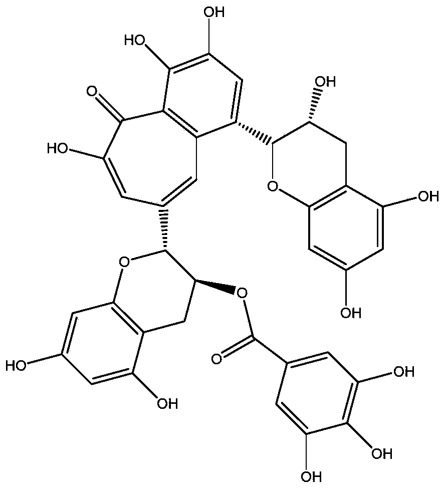 Camellia nitidissima theaflavin medicament for resisting novel coronavirus and preparation method and application thereof