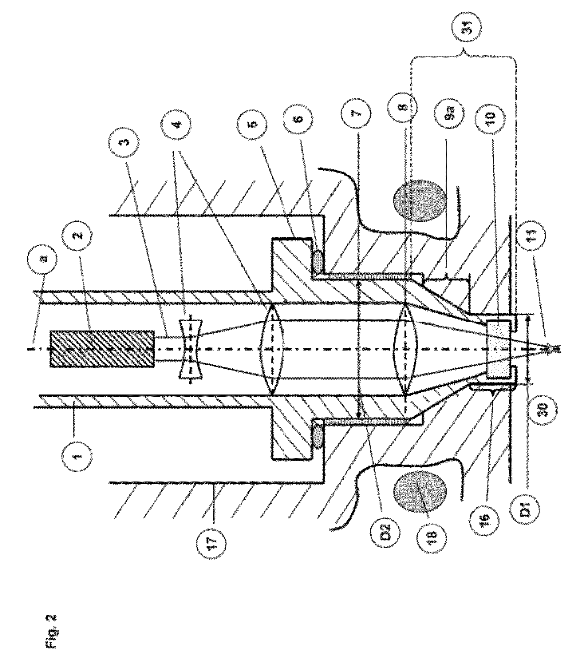 Laser spark plug for an internal combustion engine