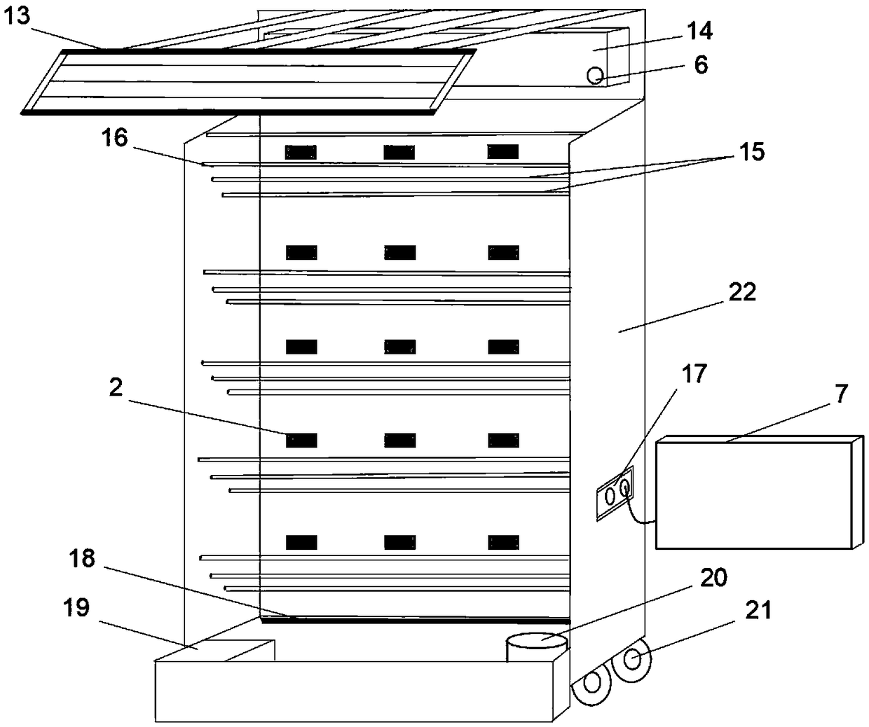 Simple mobile intelligent illumination plant wall device based on internet of things and control method