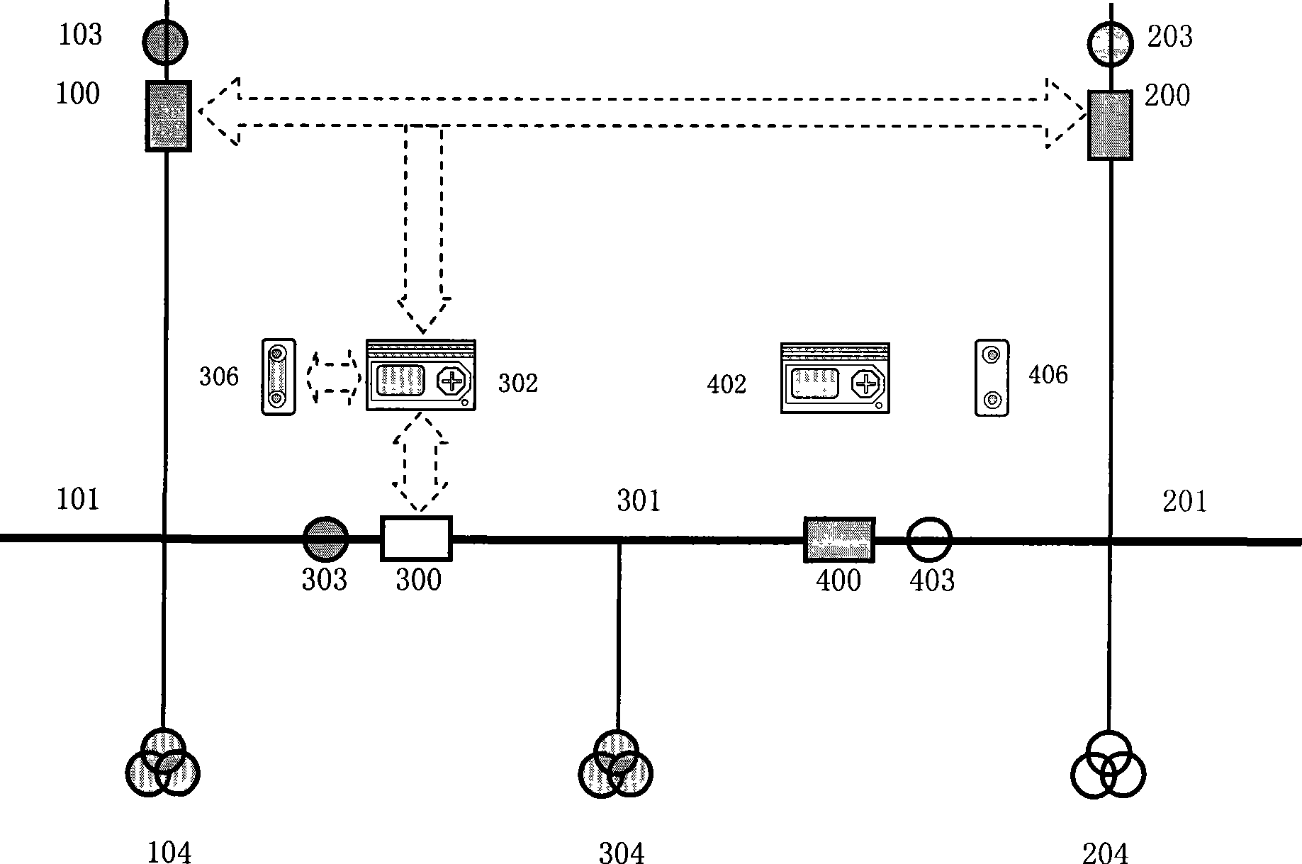 Spare power automatic switching device and method for three-segment bus two-segment switch