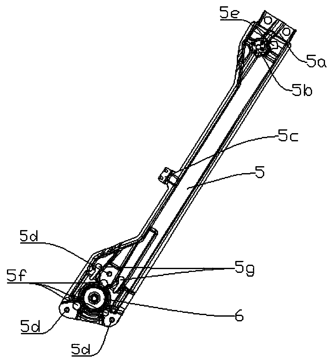 Single-guide-rail automobile glass lifting and lowering device of brand-new structure form