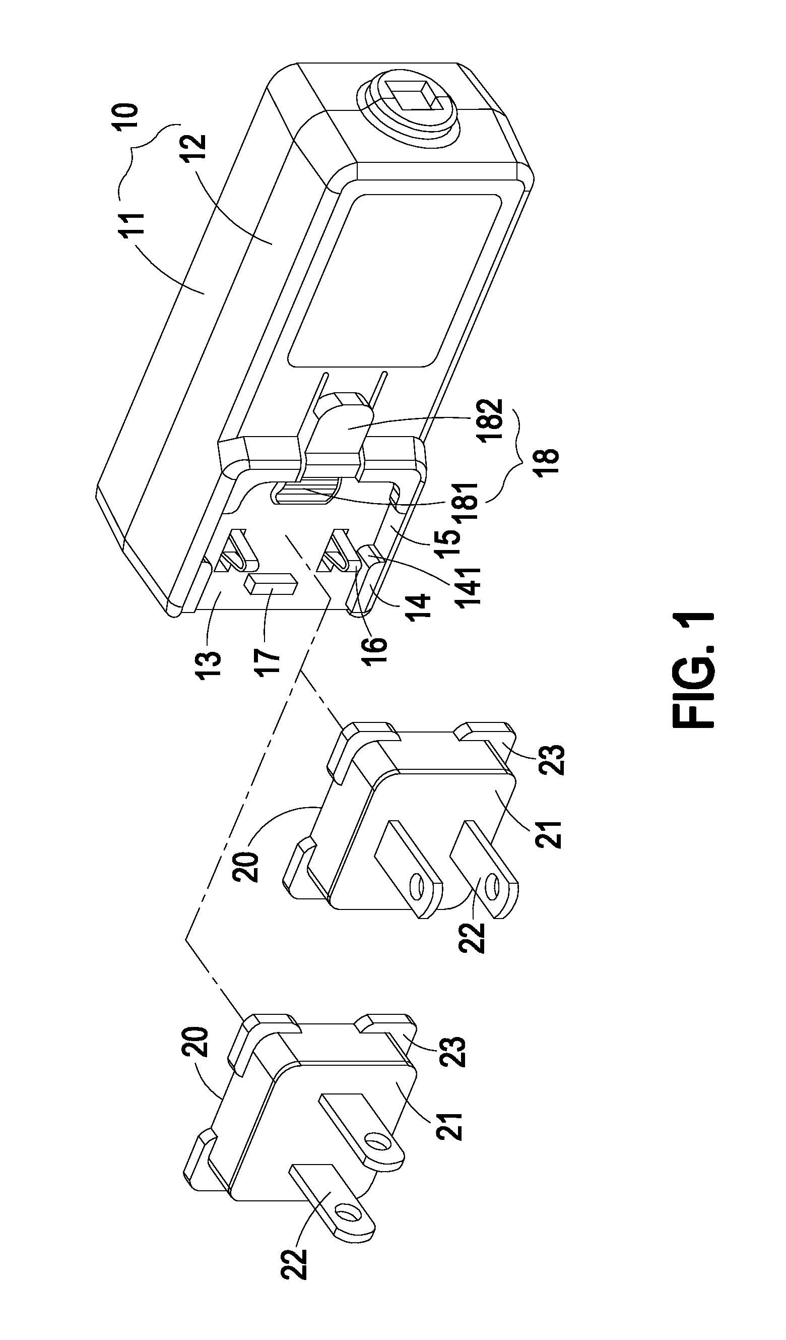 Electronic device with detachable plug capable of changing plugging direction