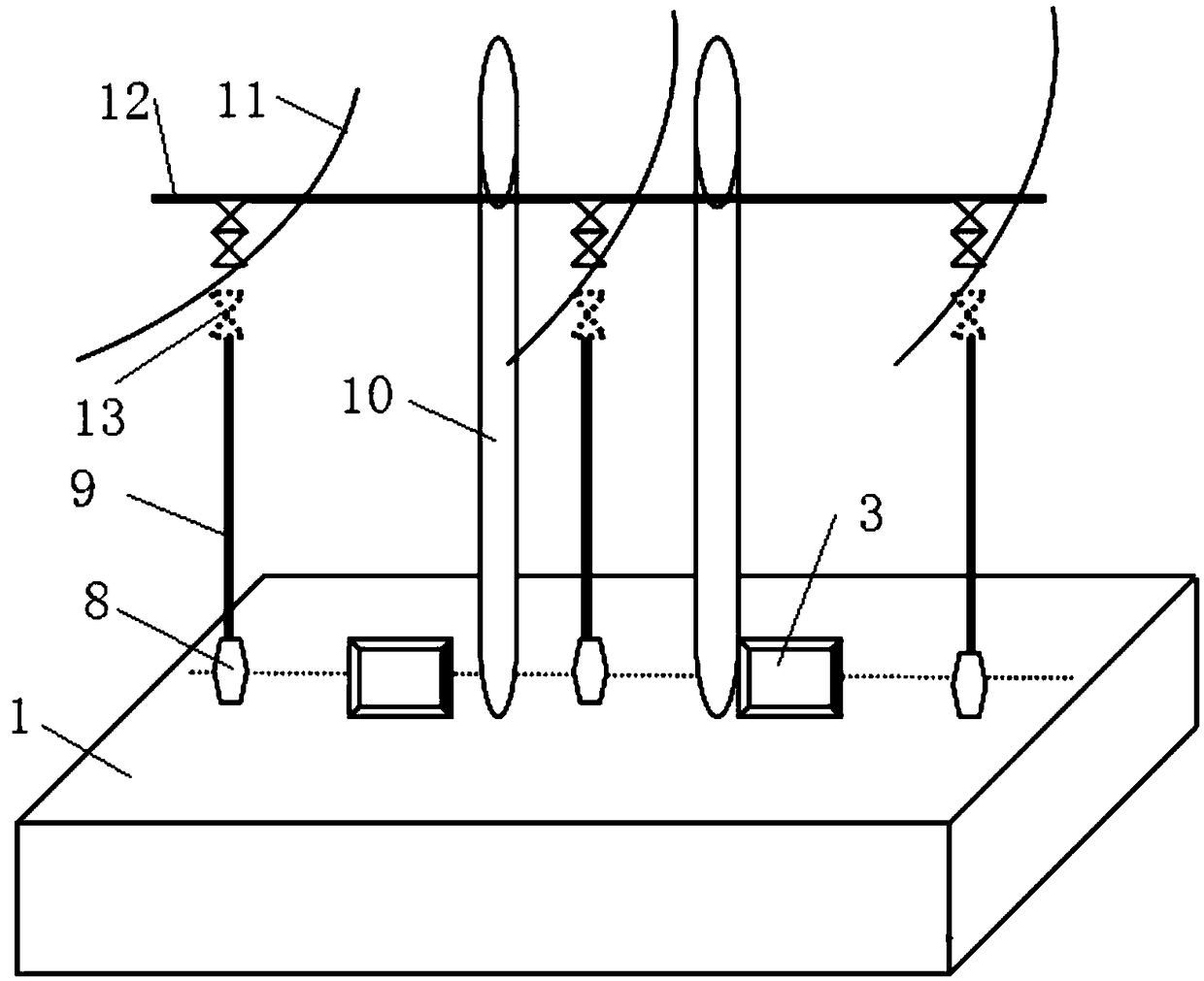 Reinforcement structure and method of double cement type pole tower in goaf of coal mine