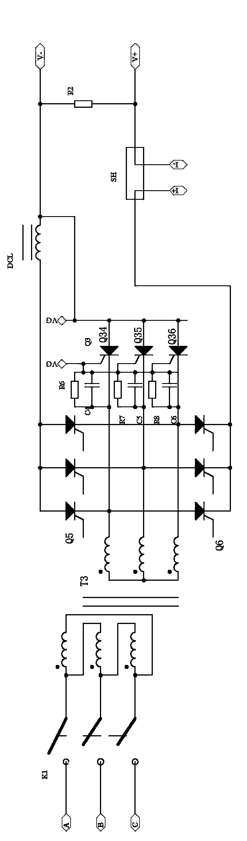 The circuit realizing the method of starting the arc of co2/mag arc welding machine