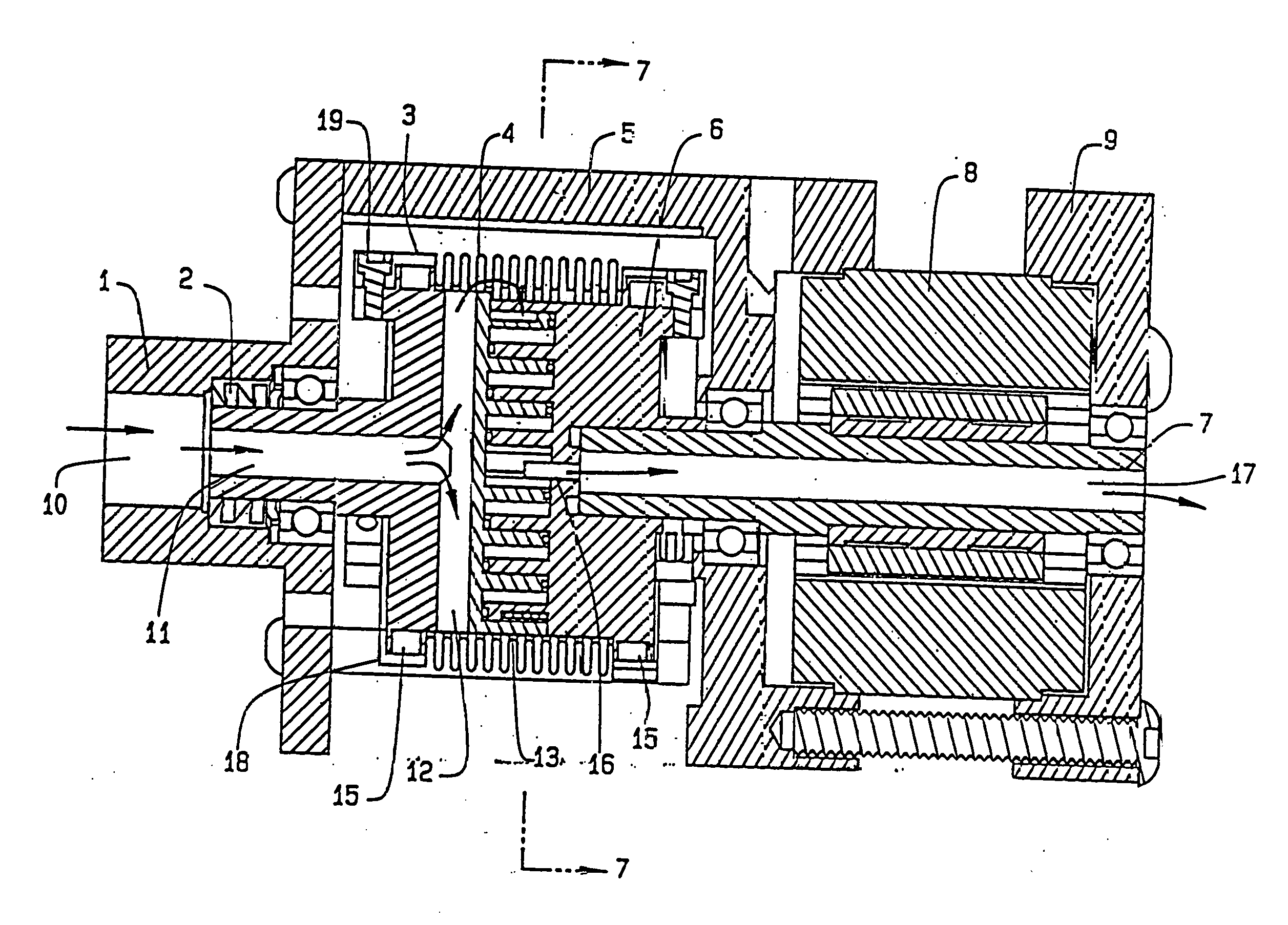 Multi stage scroll vacuum pumps and related scroll devices