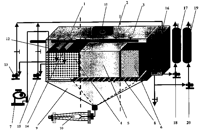 Anaerobic-facultative-aerobic integrated sewage treatment method and reuse apparatus