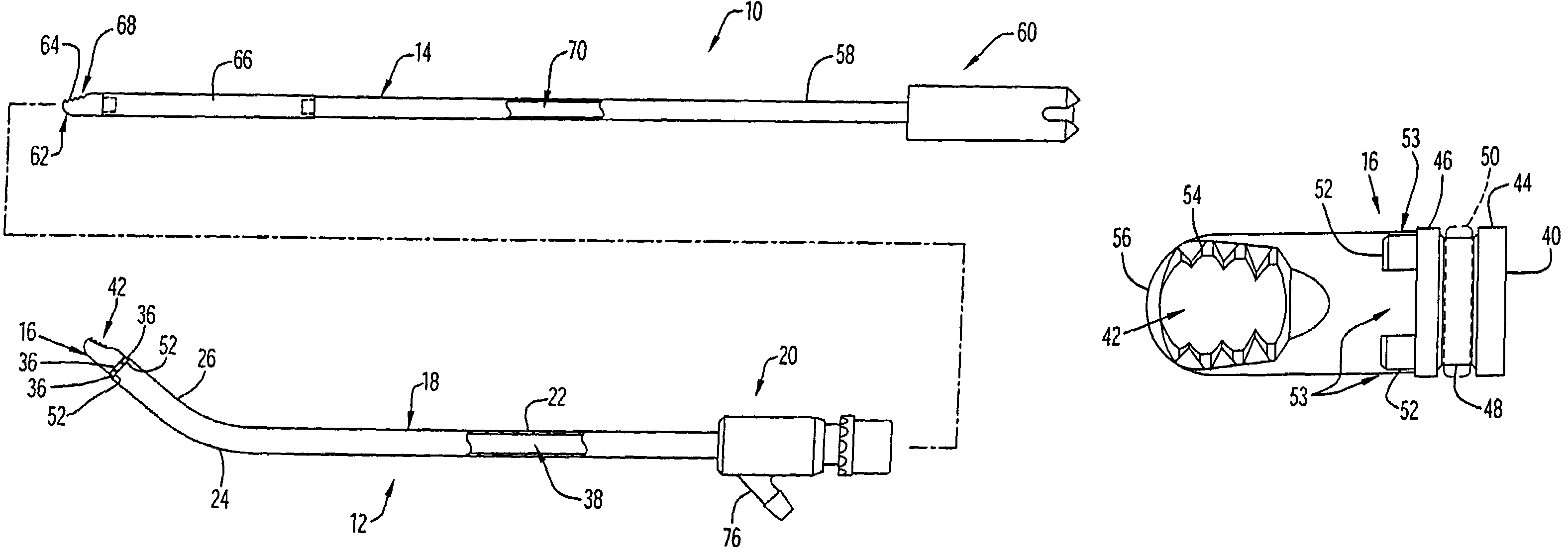 Angled tissue cutting instrument having variably positionable cutting window, indexing tool for use therewith and method of variably positioning a cutting window of an angled tissue cutting instrument