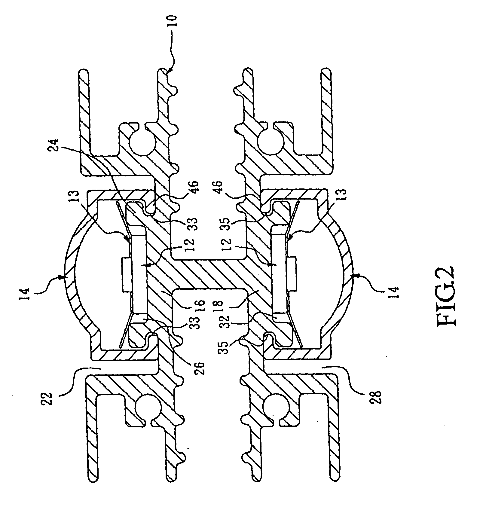 LED illumination device having two sides illumination