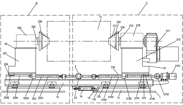 Wide-width aluminum strip double-axis coiling and longitudinal splitting machine