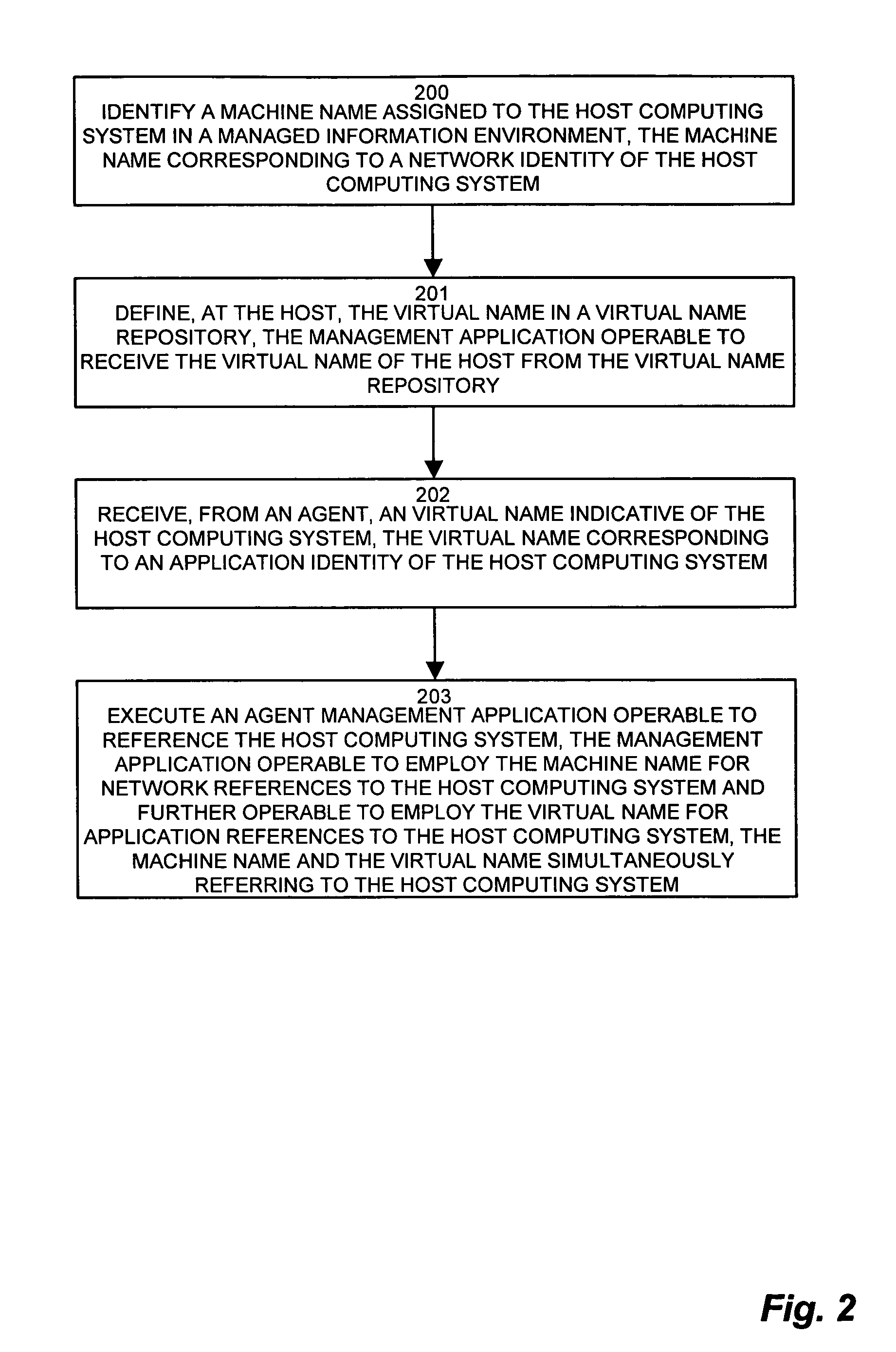 System and methods for host naming in a managed information environment