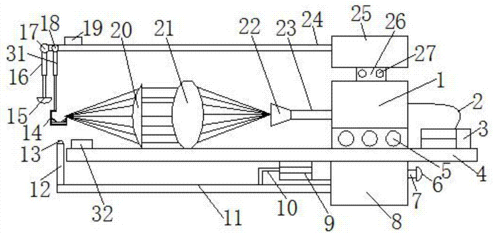 Stone eliminating machine by utilizing holmium lasers and ultrasonic waves to perform lithotripsy