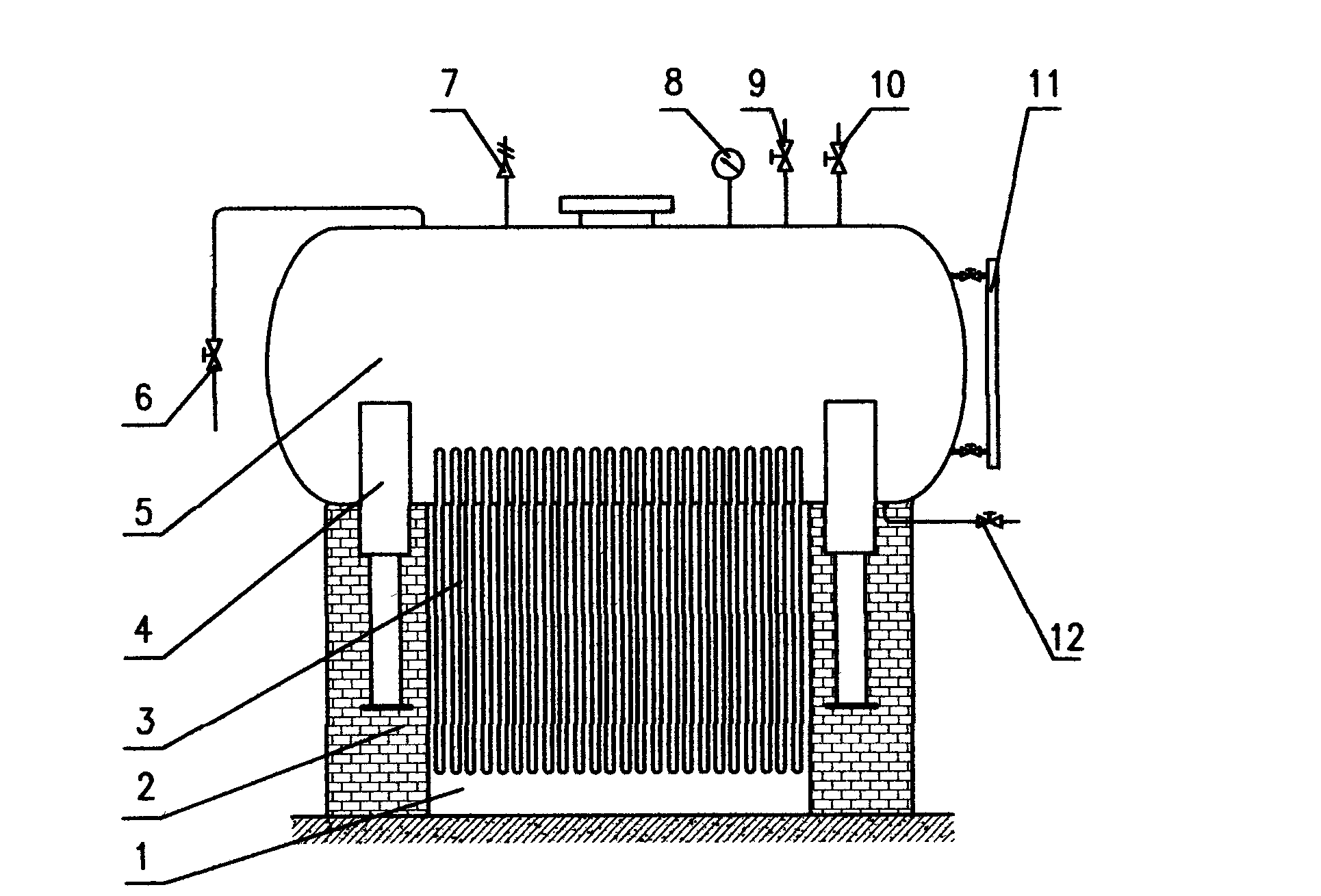 Heat-pipe type boiler/furnace/kiln flue-gas waste-heat recovery device