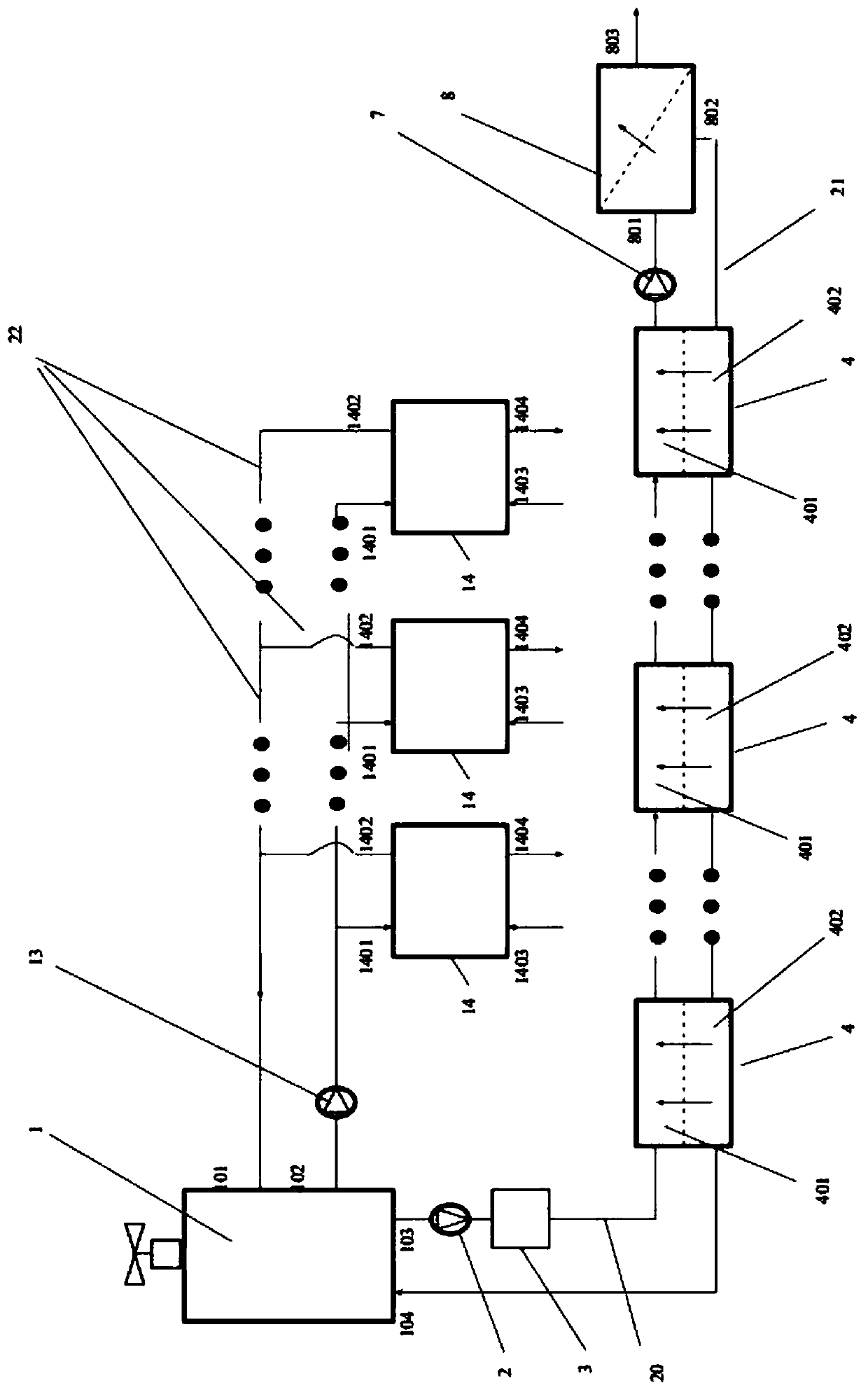 Frost-free heat pump system device for reverse-flow reverse-osmosis regeneration and method