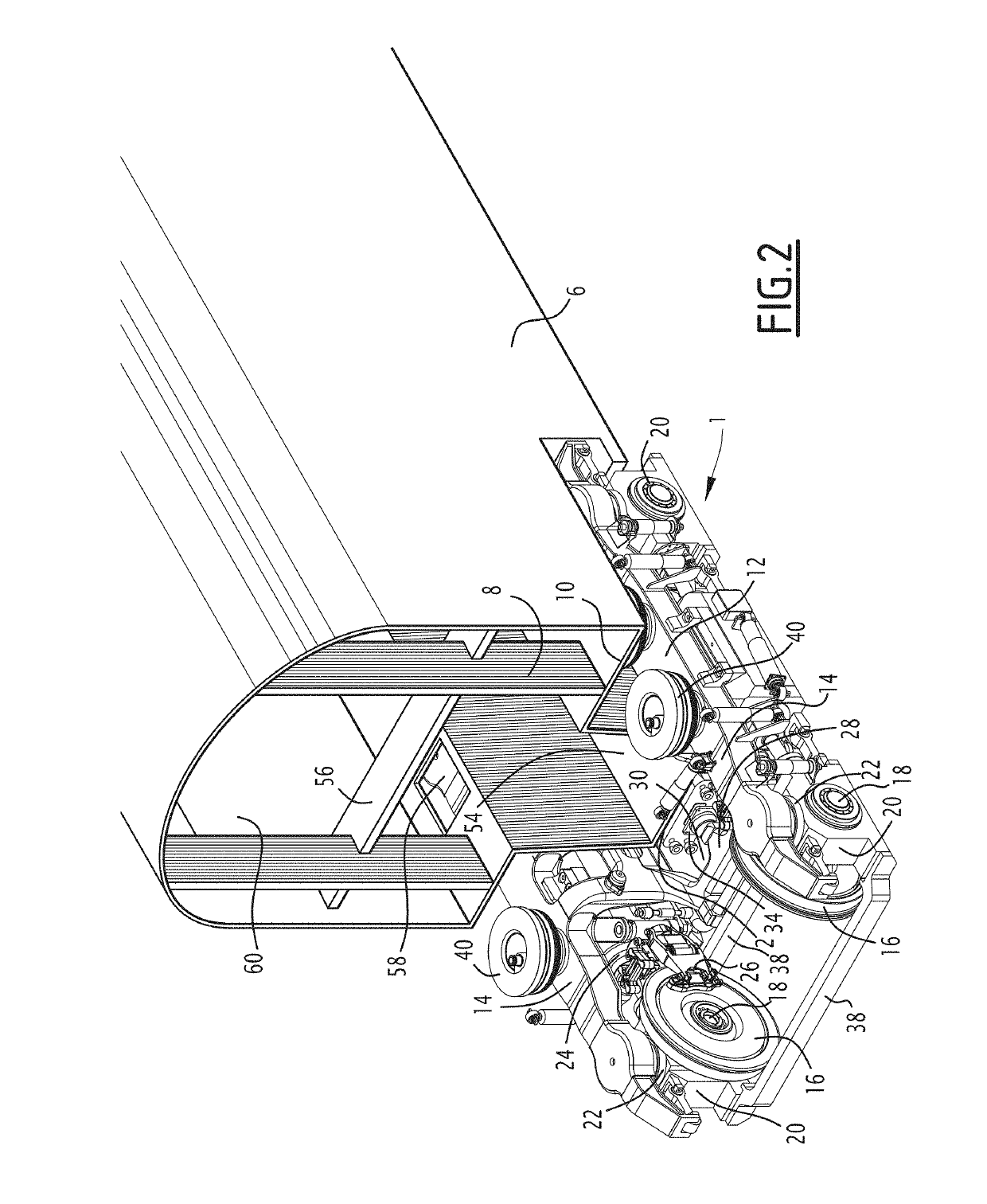 Bogie for full double deck emu