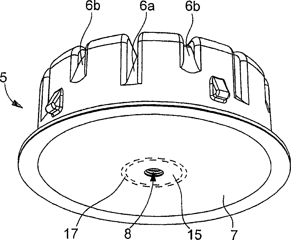 Device for pumping a liquid from a packaging or a container.