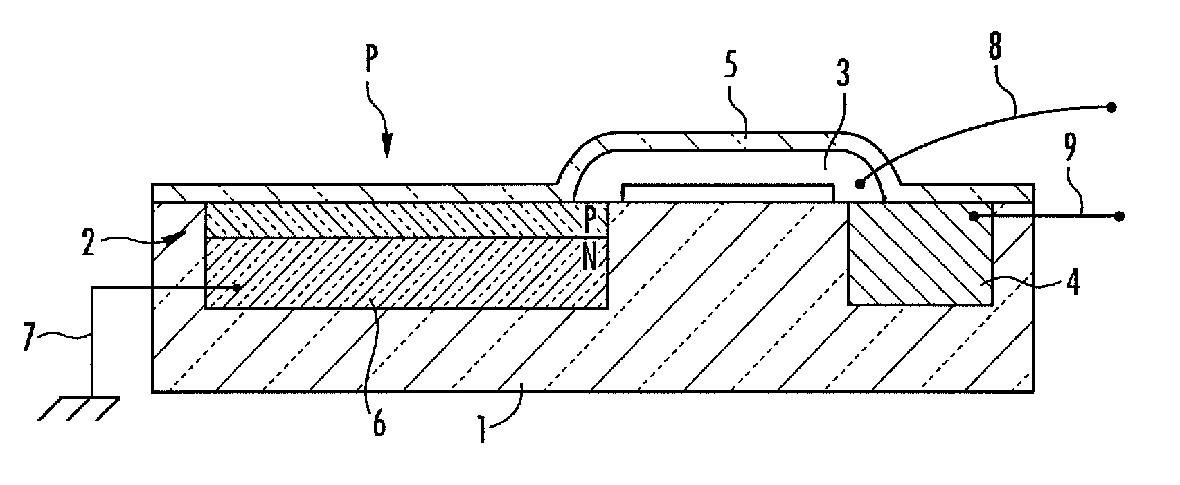 Device and method for measuring light energy received by at least one photosite