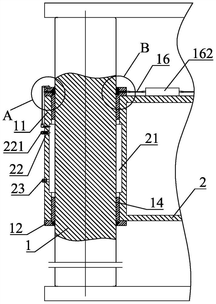 Guide pillar structure with good lubricating effect and stone cutting machine