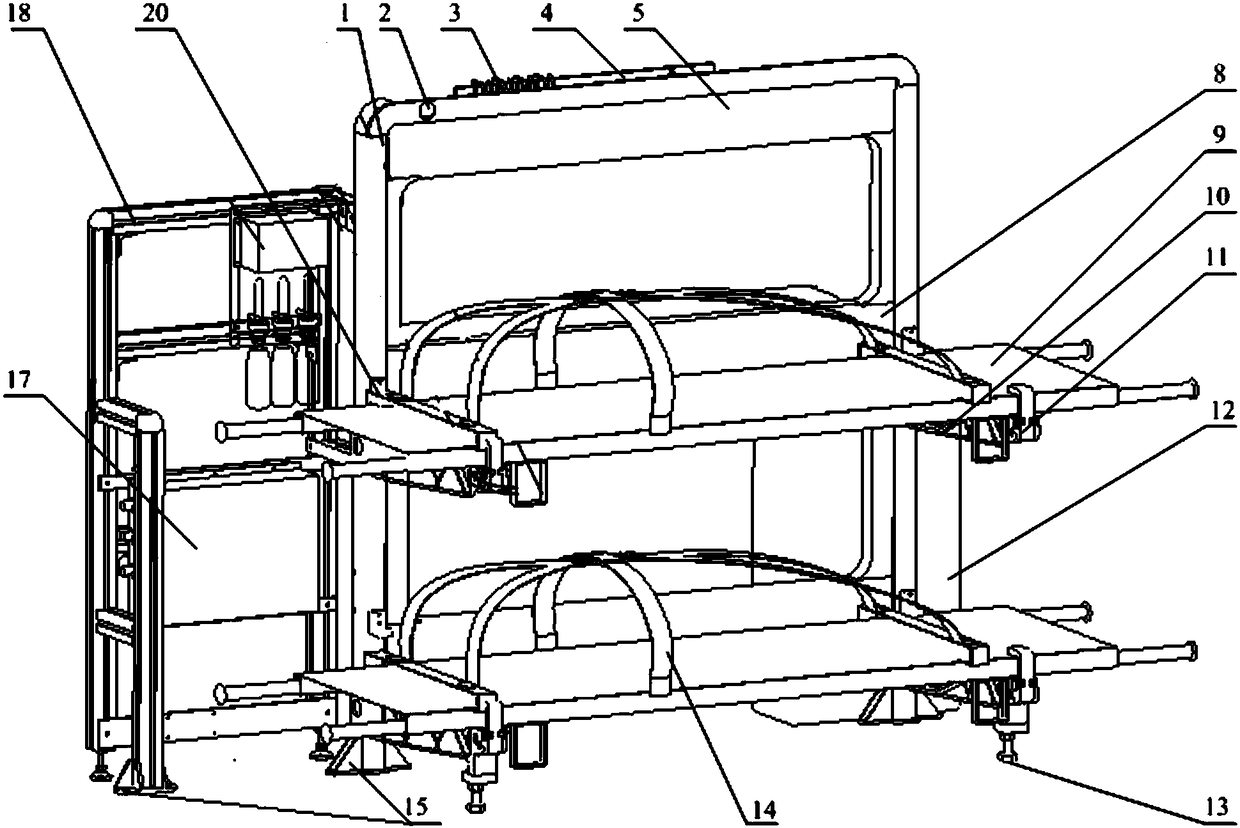 Stretcher support mechanism used under aviation condition