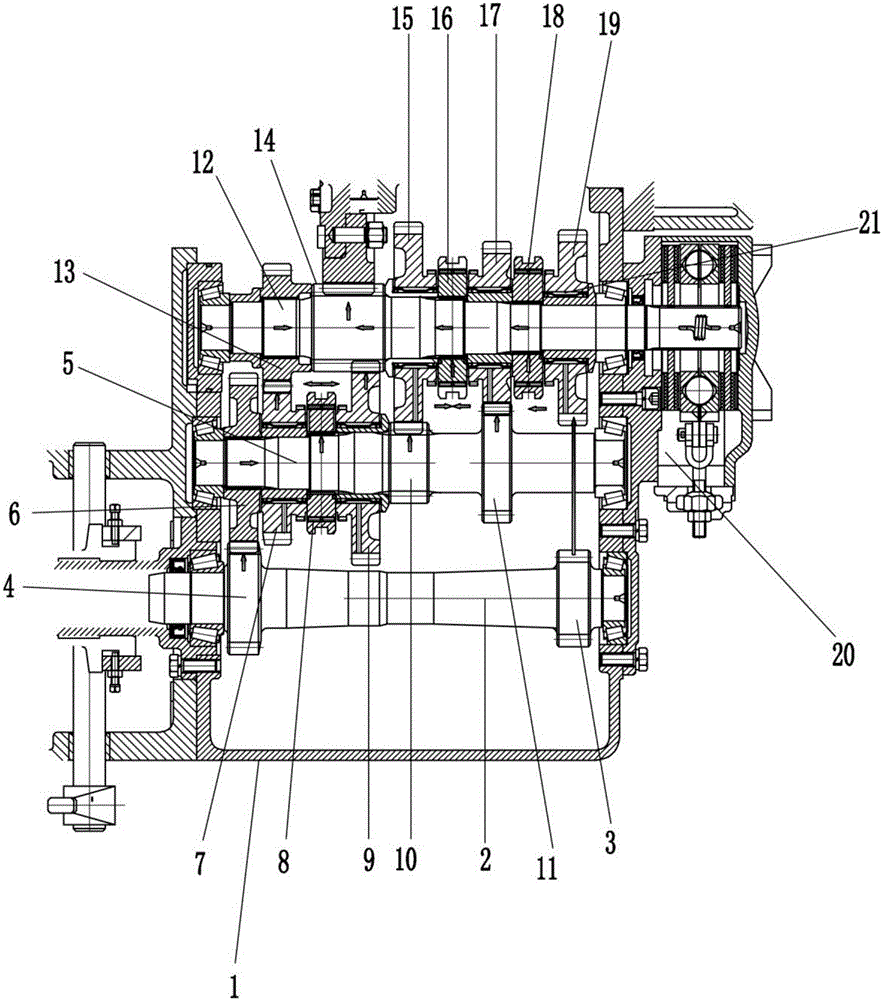 Gear-shifting mechanism of harvester