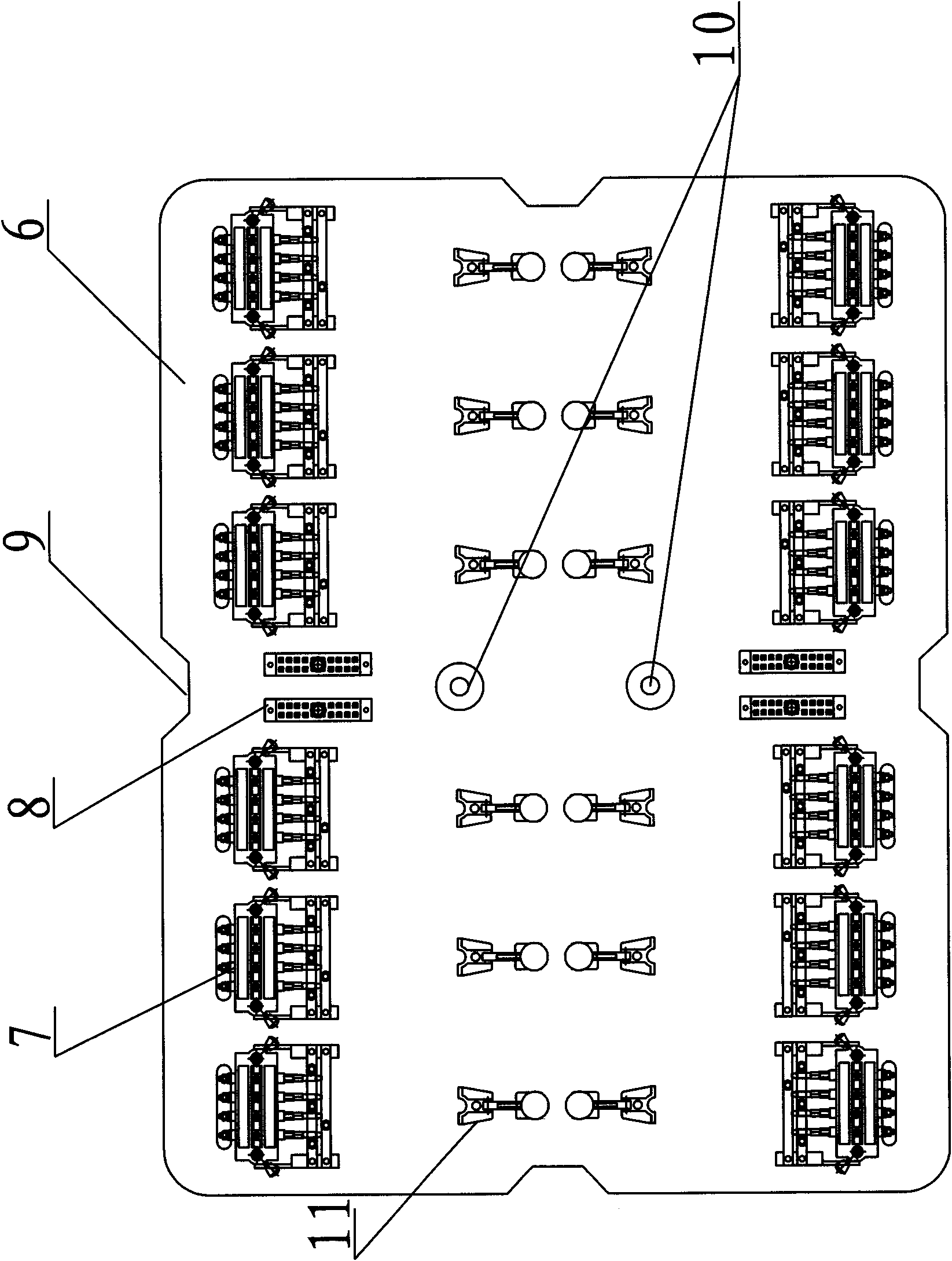 Detecting and setting device on production line of electric energy meters