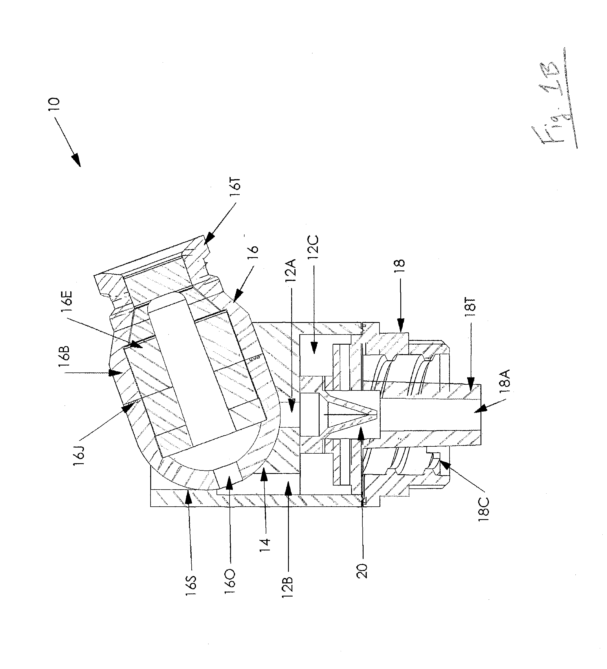 Injection port with articulated stopcock