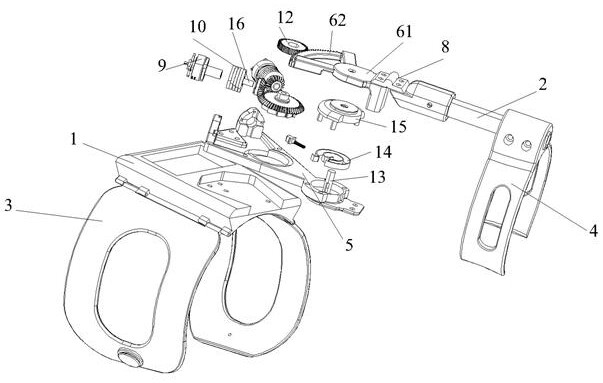 Ratchet wheel-bevel gear transmission knee joint negative work capturing lower limb exoskeleton