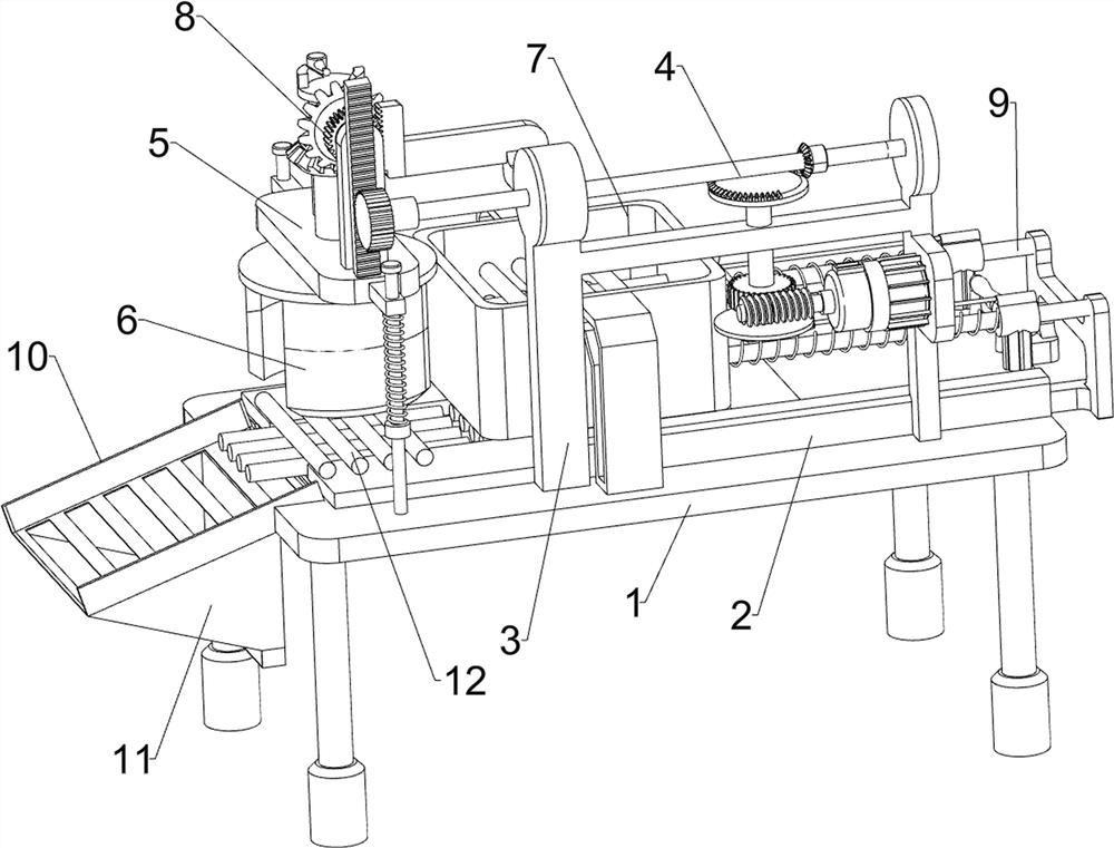 A kind of automatic round-cutting device for wooden grate for steamer