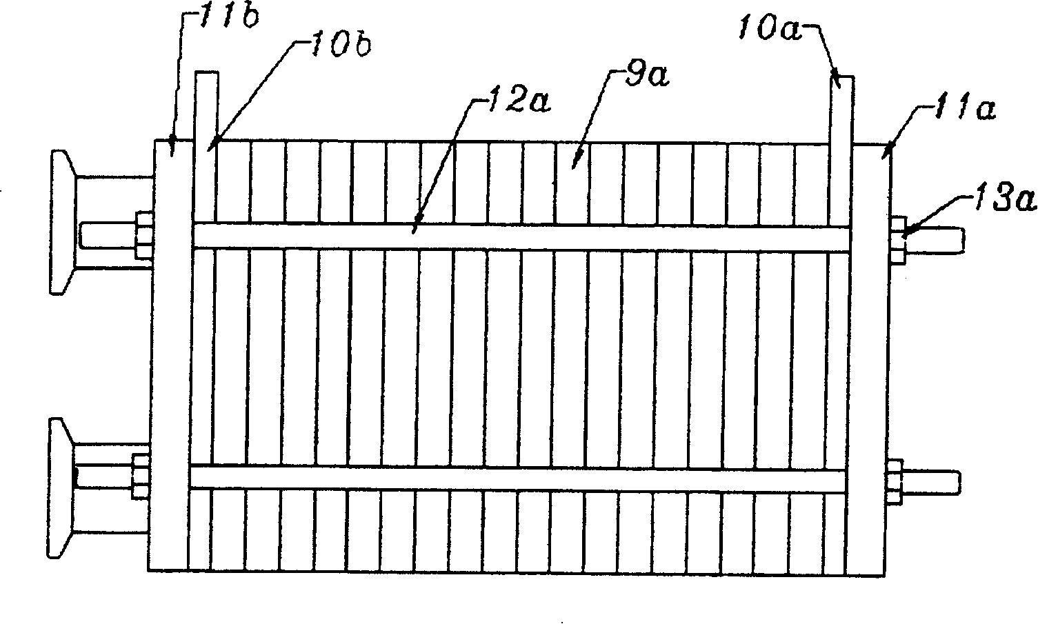 Assembling frame for large scale quick assembling and detecting of fuel battery stack