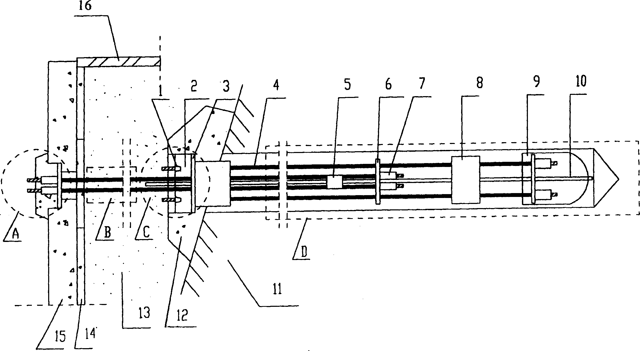 Pile plate anchoring rope and construction method for reinforcing side slope of backfilled roadbed supported by said anchoring rope