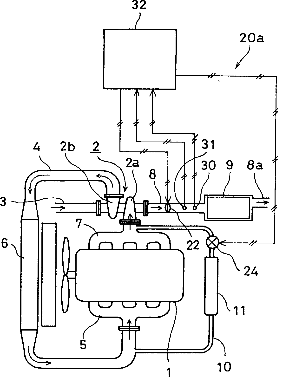 Exhaust denitrification device of engine