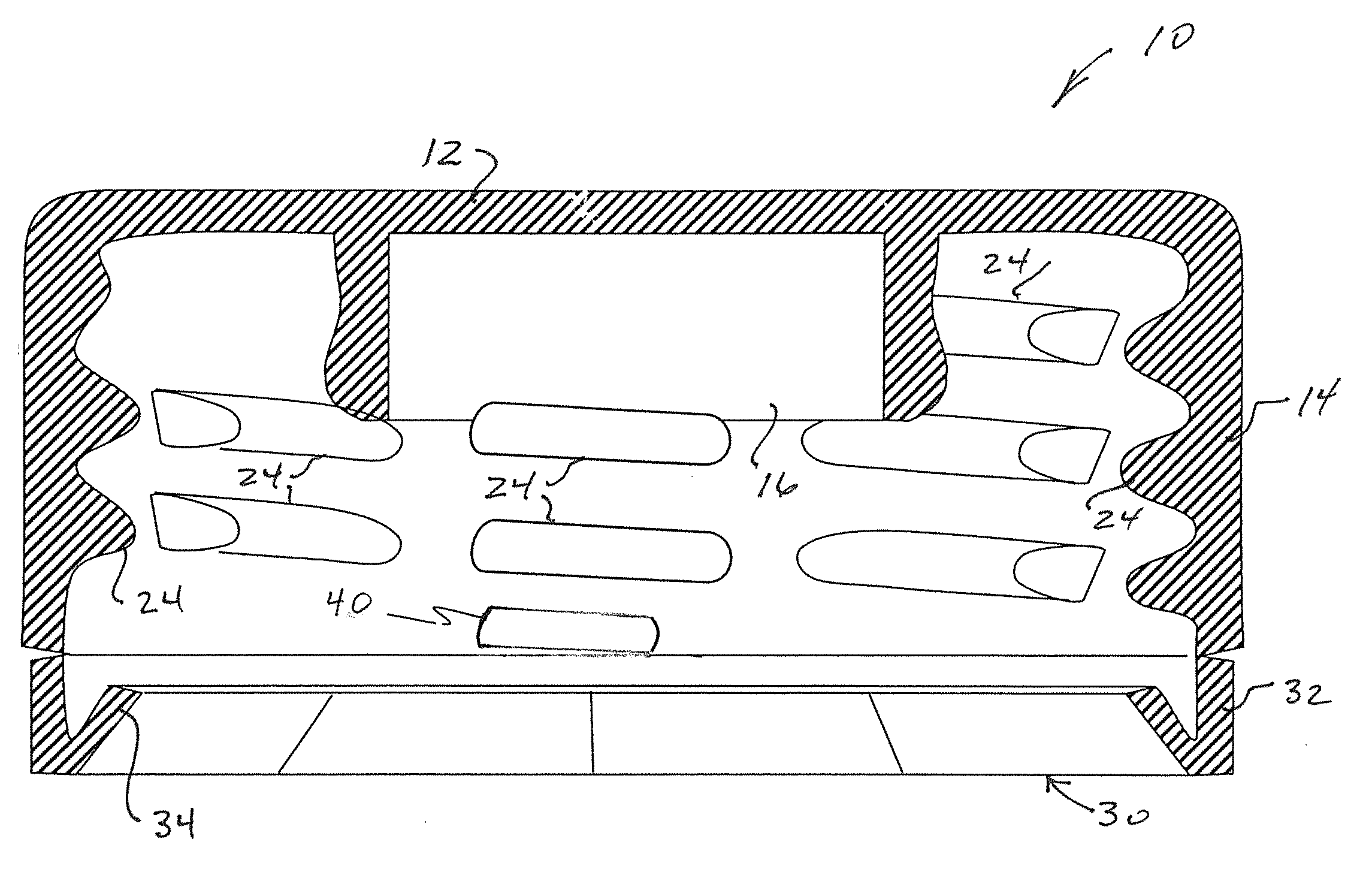 Closure with application guide