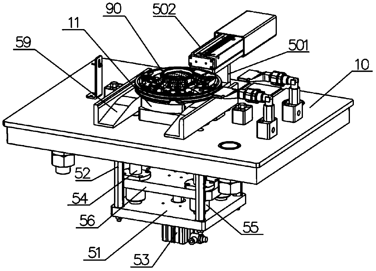 Automatic material discharging mechanism of bush press-in machine