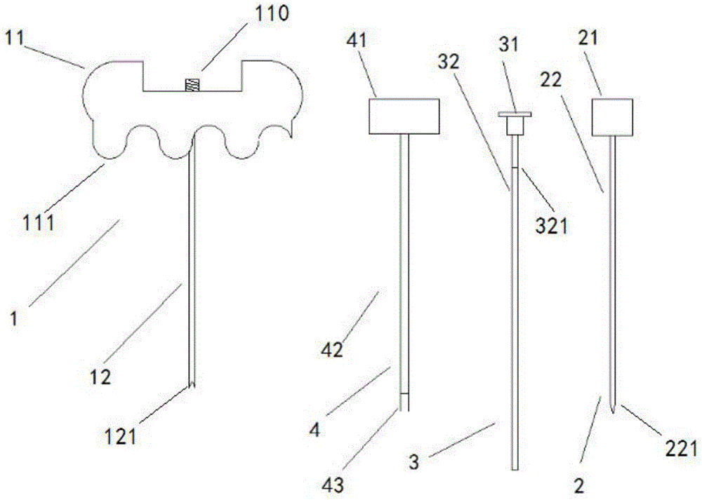 Biopsy puncture needle component used for orthopedics department